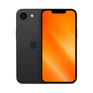 Apple iPhone 16e u crnoj boji, prednja i stražnja strana